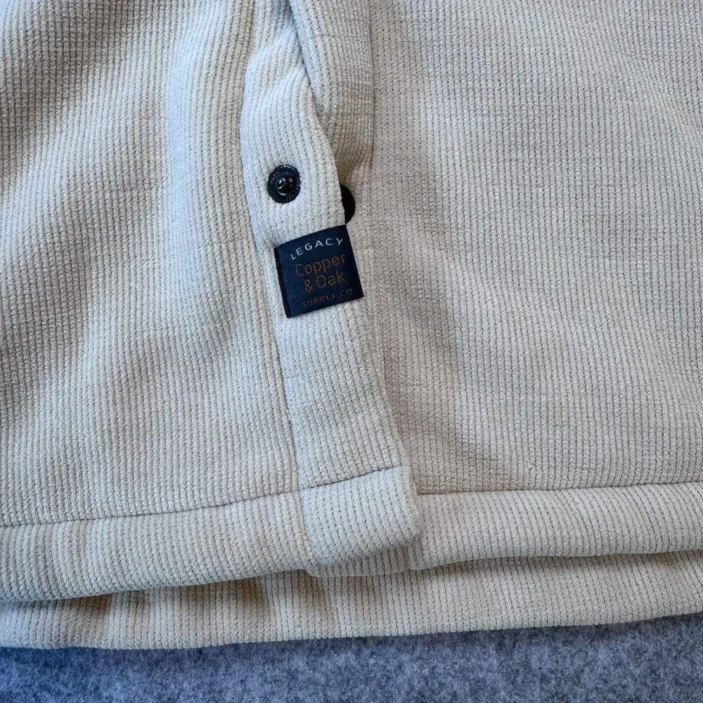 Copper & Oak Mens Tan Corduroy Sherpa Lined Shirt Jacket L Khaki 1735715